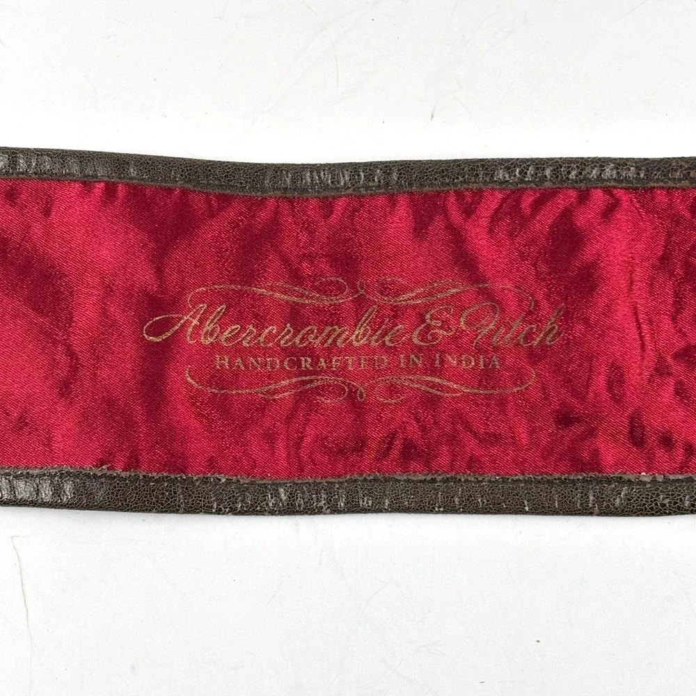 Abercrombie & Fitch‎ Belt Women Medium Red Sequin Leather Boho Festival Y2K